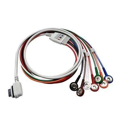 Kompatibbli GE Seer Light 7 Leads Holter Recorder ECG Cable Snap AHA