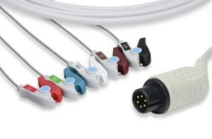 Kwalità Għolja Kompatibbli DATASCOPE, spacelabs, Colin, CSI, zoll, Goldway, arja Shield 5lead ECG Cable, IEC, clip ma CE