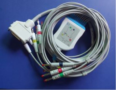 Fukuda Denshi FX-2111/3010 10lead EKG Cable ma Wajers Ċomb, IEC / Ah, CLIP / IEC