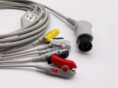 Round 6 Pin Black Connector ECG Kejbil 5-LD