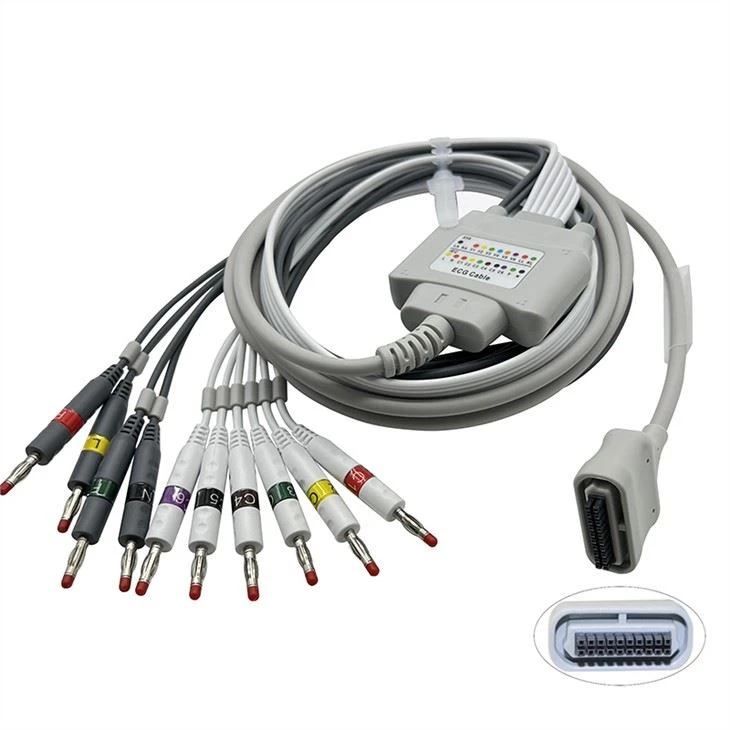 20Pin Banana 4.0 Kompatibbli Edan ECG SE-1515 DX12 Holter EKG Kejbil tal-Pazjent